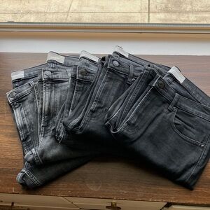 Bundle of 5 Everlane Black and Washed Black Skinny Jeans, Size 30 and 29 Ankle